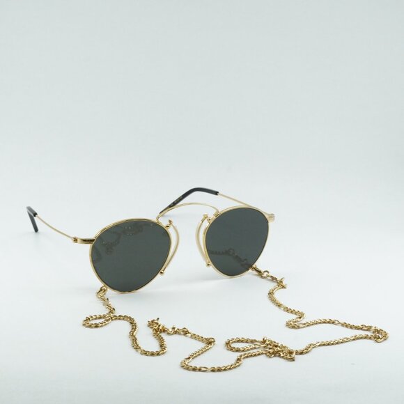 Gucci GG1034S 002 Sunglasses Gold Geometric Frame, Grey Lenses - Picture 1 of 12